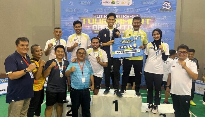 Tim Bulutangkis Kemenpora Raih Runner Up Pada Turnamen HUT KORPRI dan Sulsel