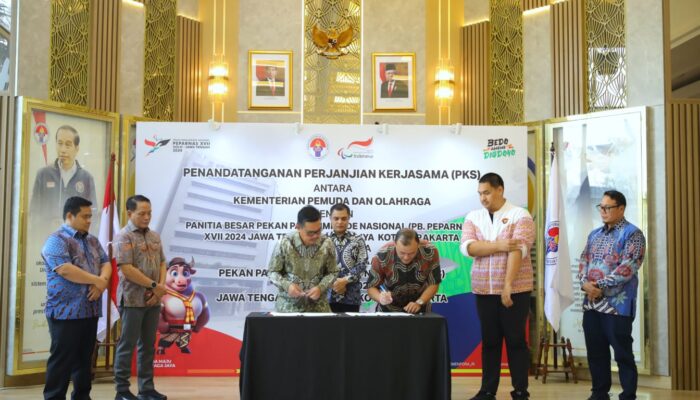 Ini Dia Penandatanganan Perjanjian Kerjasama Pemerintah Untuk Peparnas XVII 2024