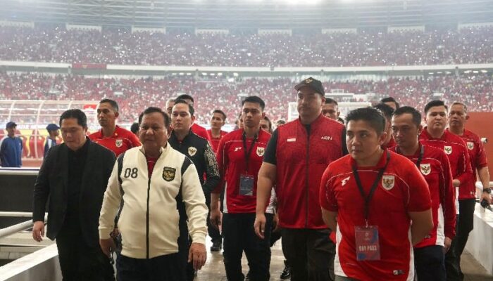 Prabowo dan Menpora Saksikan Kemenangan Indonesia atas Bahrain di SUGBK