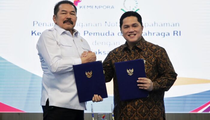 Menpora Erick & Jaksa Agung Teken MoU Demi Perkuat Tata Kelola Pemuda dan Olahraga